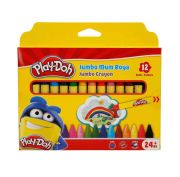 Play-Doh 12 Li Silinebilir Jumbo Crayon Mum Boya